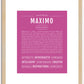 Maximo | Name Art Print