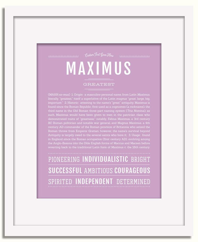 Frame Options | Lilac | White Frame, Matted