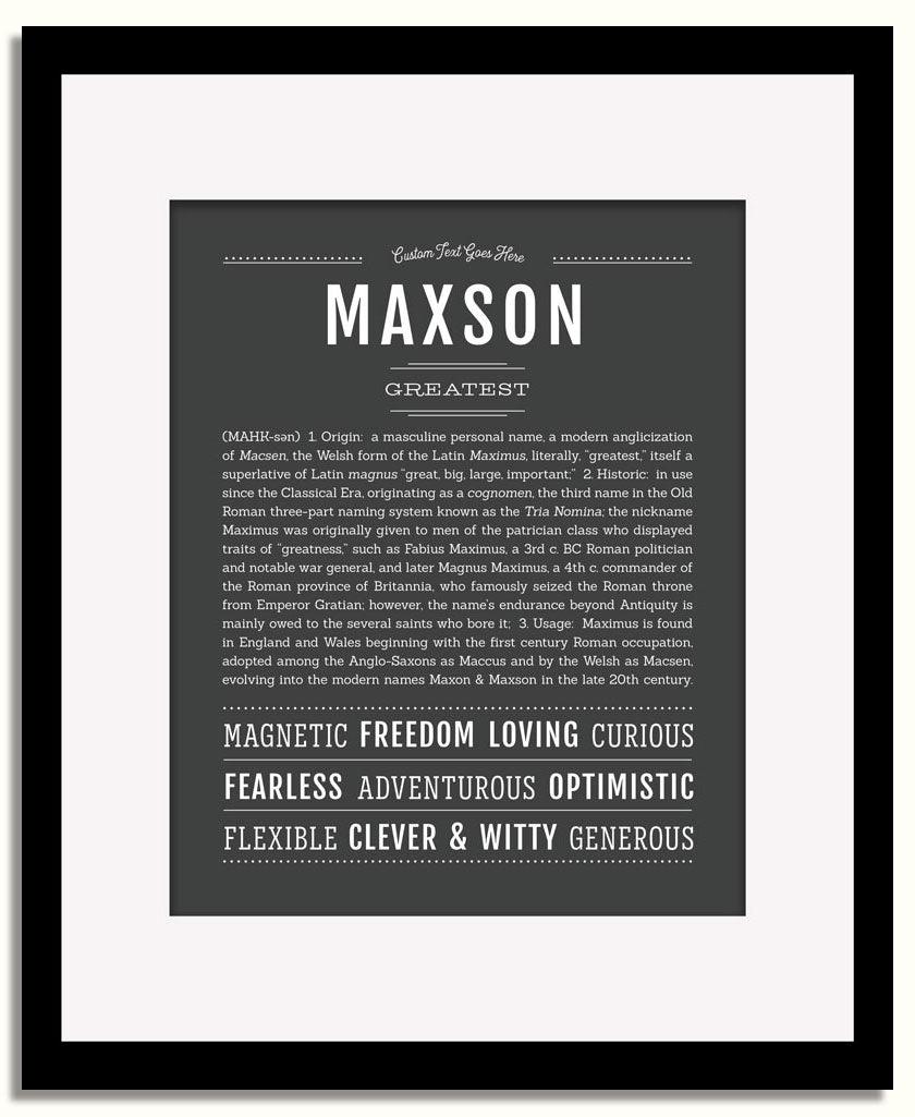 Frame Options | Charcoal Gray | Black Frame, Matted