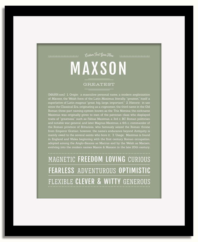 Frame Options | Sage | Black Frame, Matted