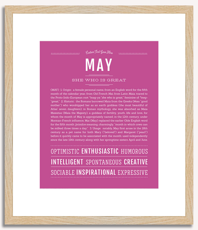 May | Name Art Print