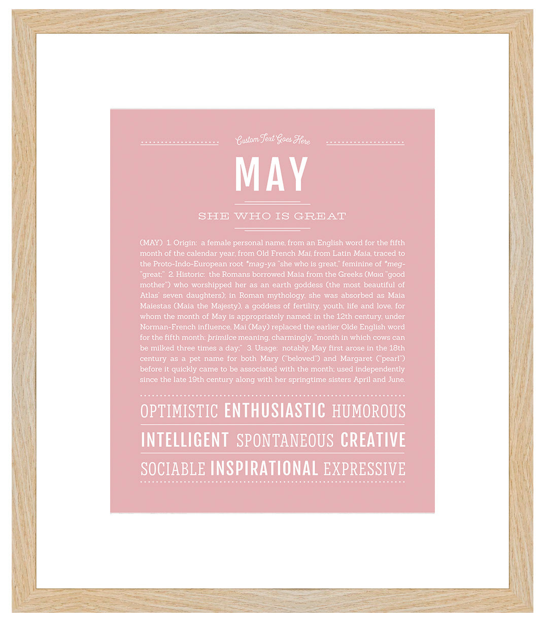 May | Name Art Print