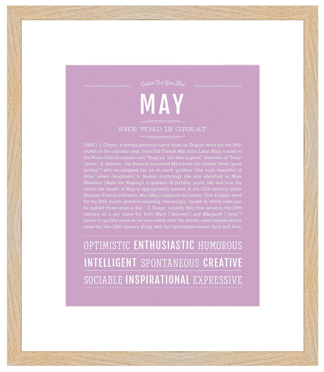 May | Name Art Print