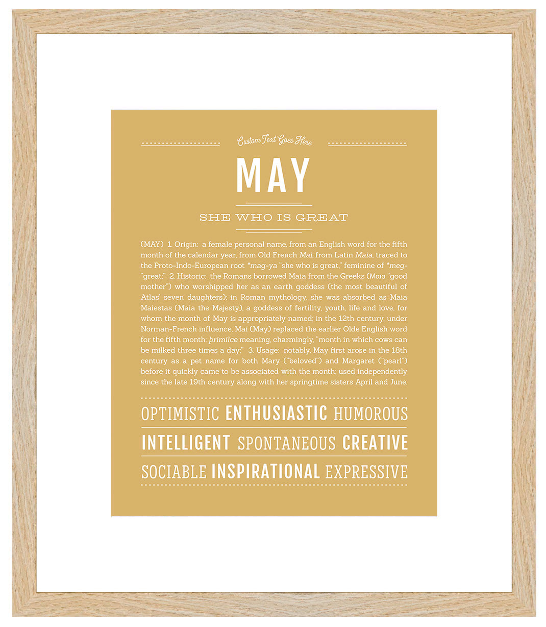 May | Name Art Print