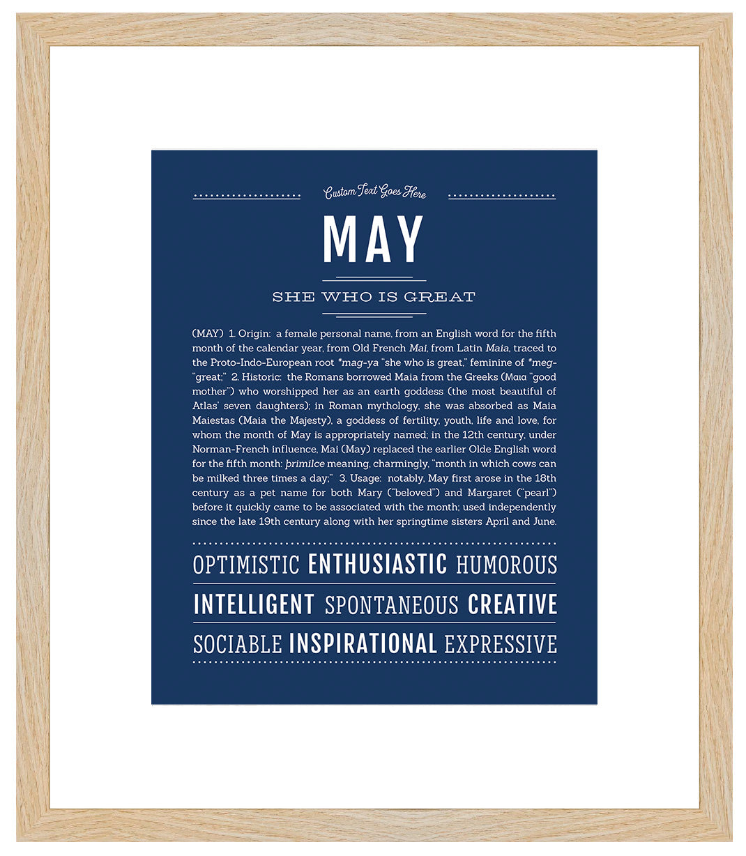 May | Name Art Print