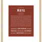 Maya | Name Art Print