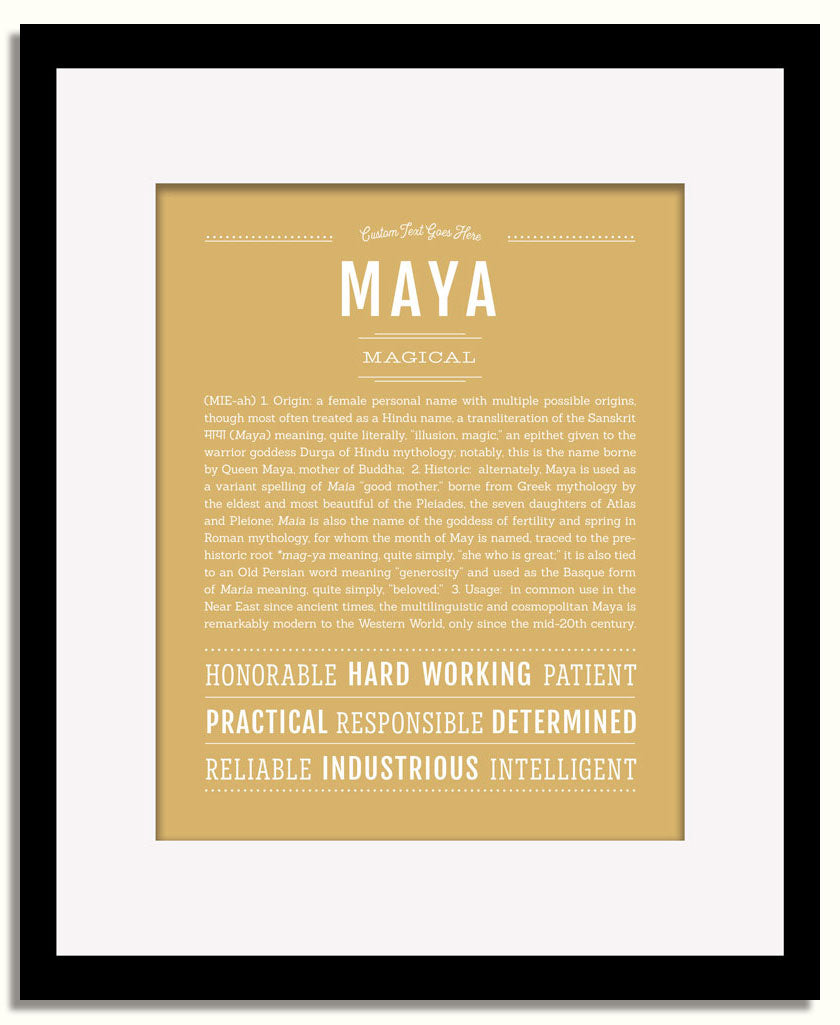 Frame Options | Matte Gold | Black Frame, Matted