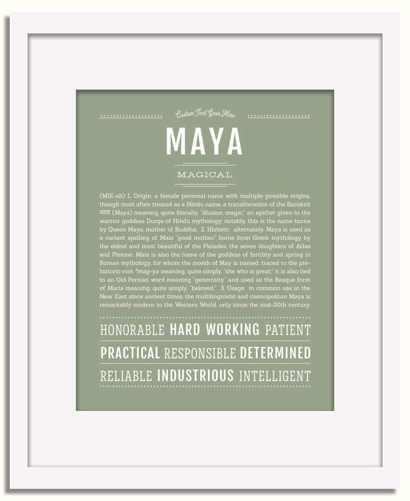 Frame Options | Sage | White Frame, Matted