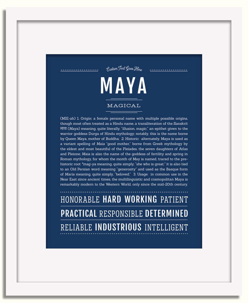 Frame Options | Midnight Blue | White Frame, Matted