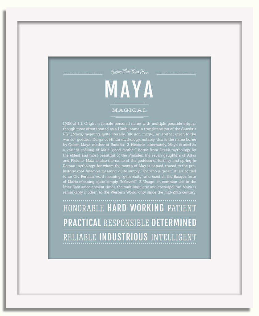 Frame Options | Powder Blue | White Frame, Matted