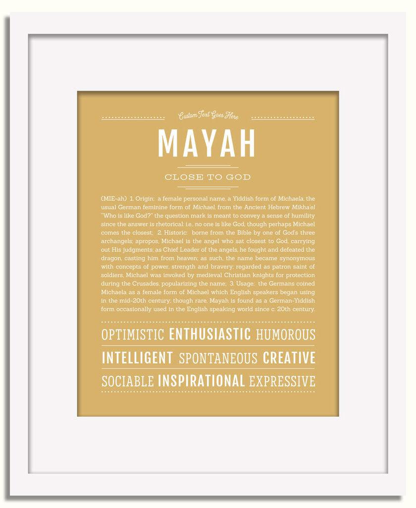 Frame Options | Matte Gold | White Frame, Matted