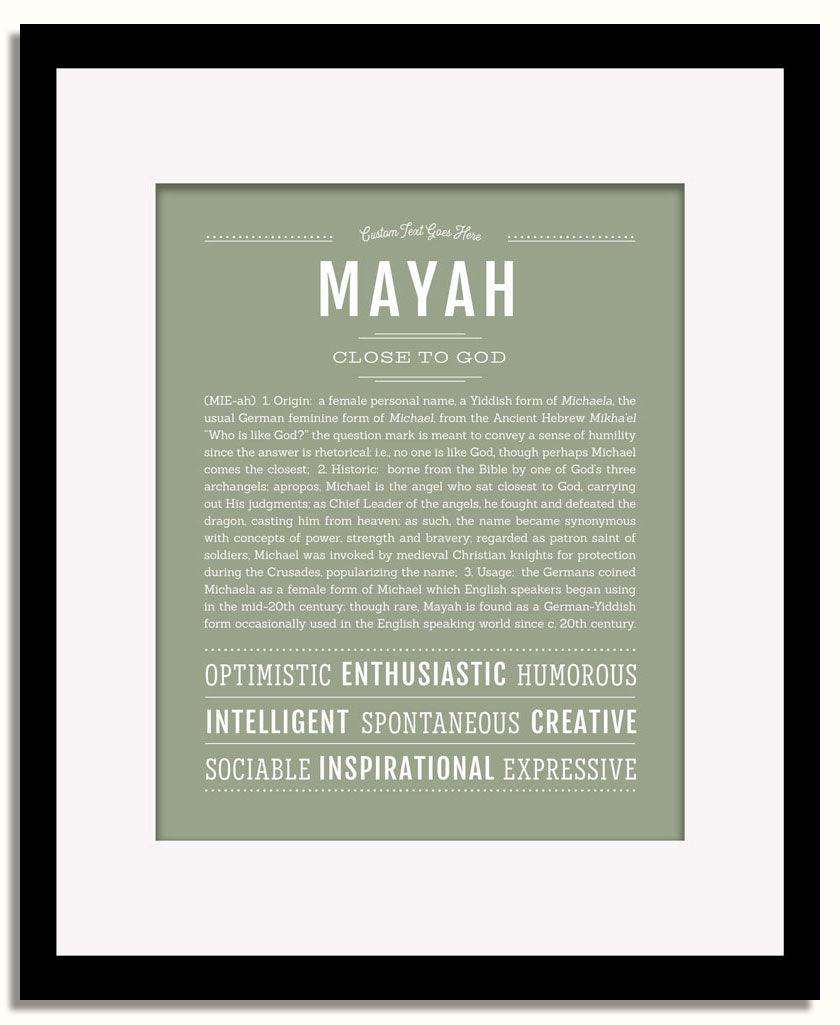 Frame Options | Sage | Black Frame, Matted