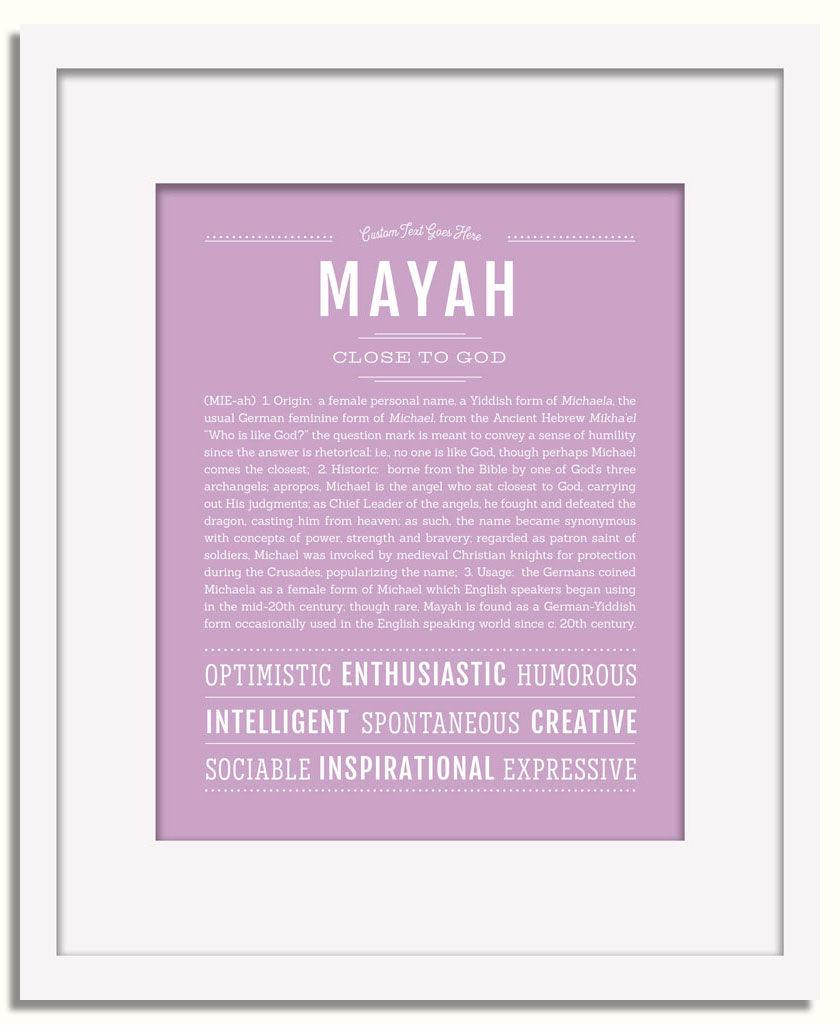 Frame Options | Lilac | White Frame, Matted