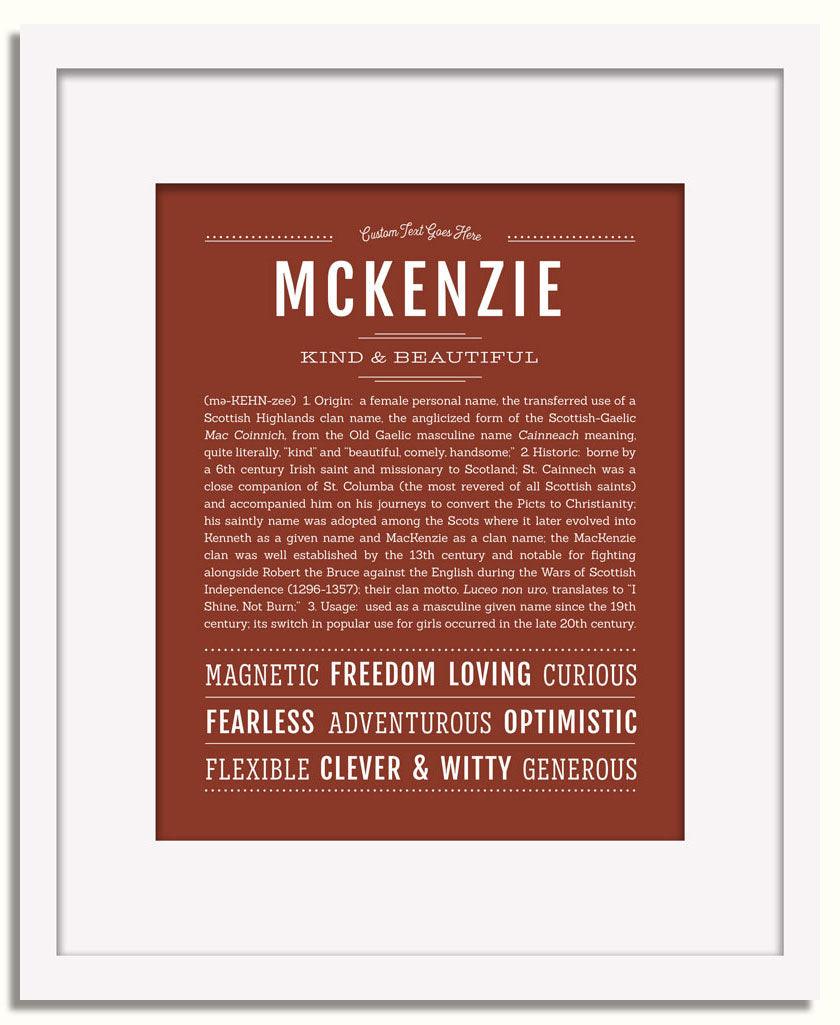 Mckenzie Personalized Name Meaning Art Prints – Name Stories