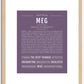 Meg | Name Art Print