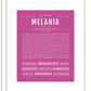 Melania | Name Art Print