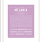 Melania | Name Art Print
