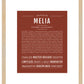 Melia | Name Art Print