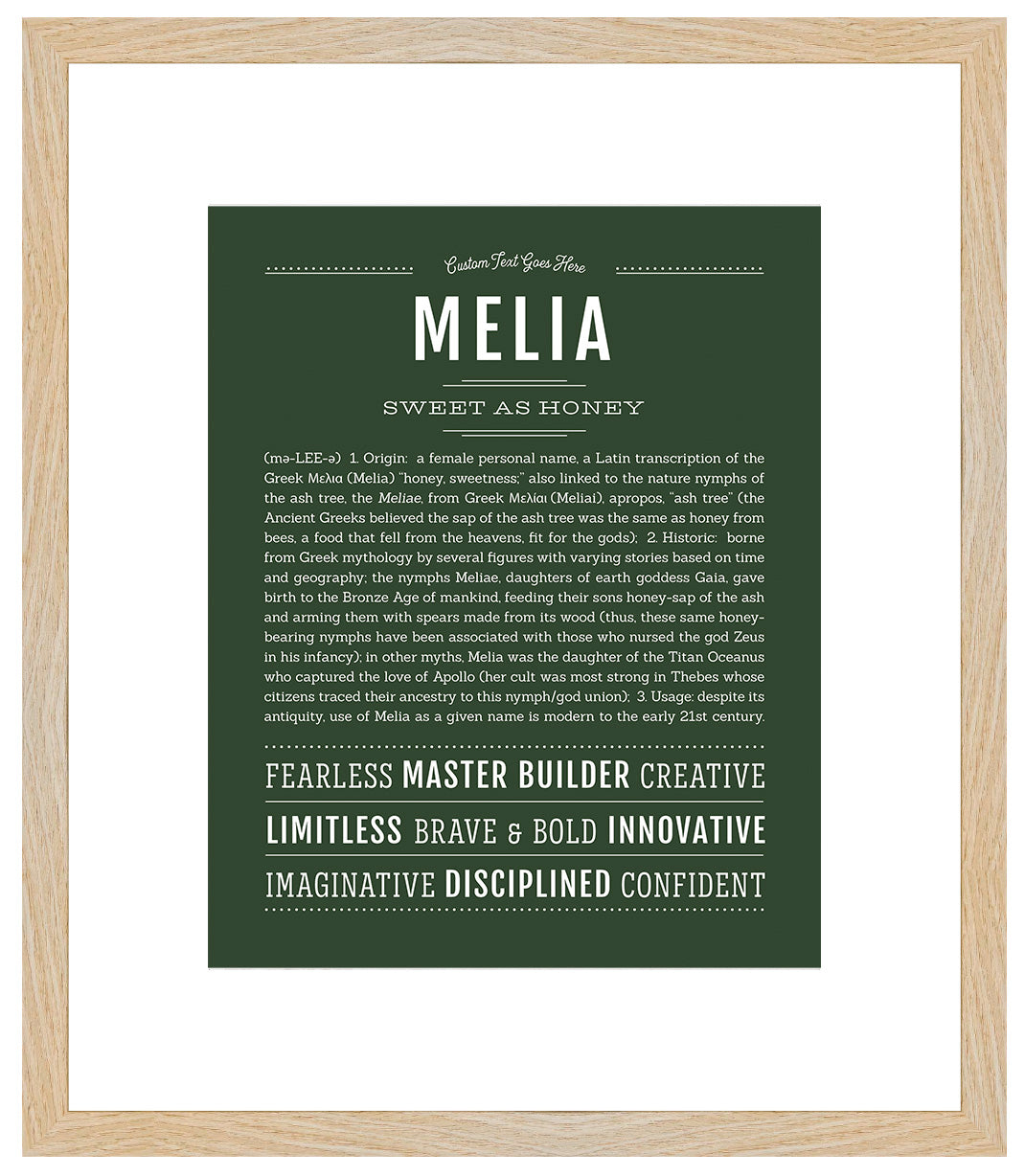 Melia✿様　確認用 Melia Personalized Name Meaning Art Prints – Name Stories