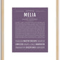 Melia | Name Art Print