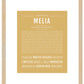 Melia | Name Art Print