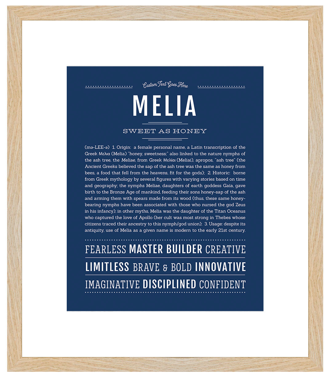 Melia✿様　確認用 Melia Personalized Name Meaning Art Prints – Name Stories