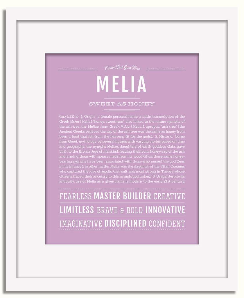 Melia✿様　確認用 Melia Personalized Name Meaning Art Prints – Name Stories