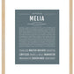 Melia | Name Art Print