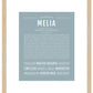 Melia | Name Art Print