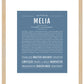 Melia | Name Art Print