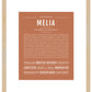 Melia | Name Art Print