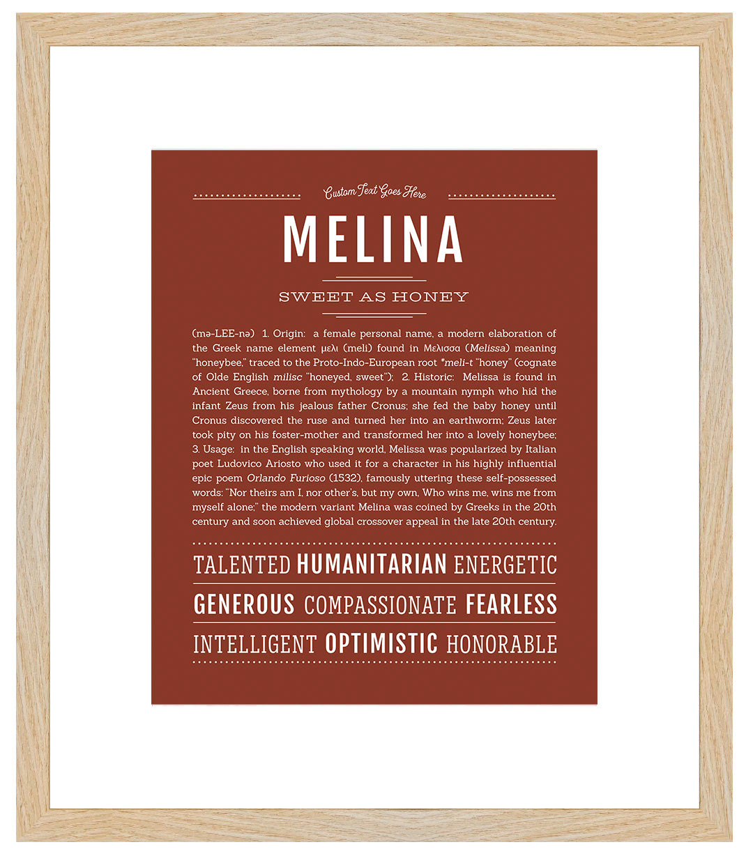 Melina | Name Art Print