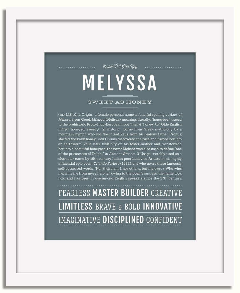 Melyssa Personalized Name Meaning Art Prints – Name Stories