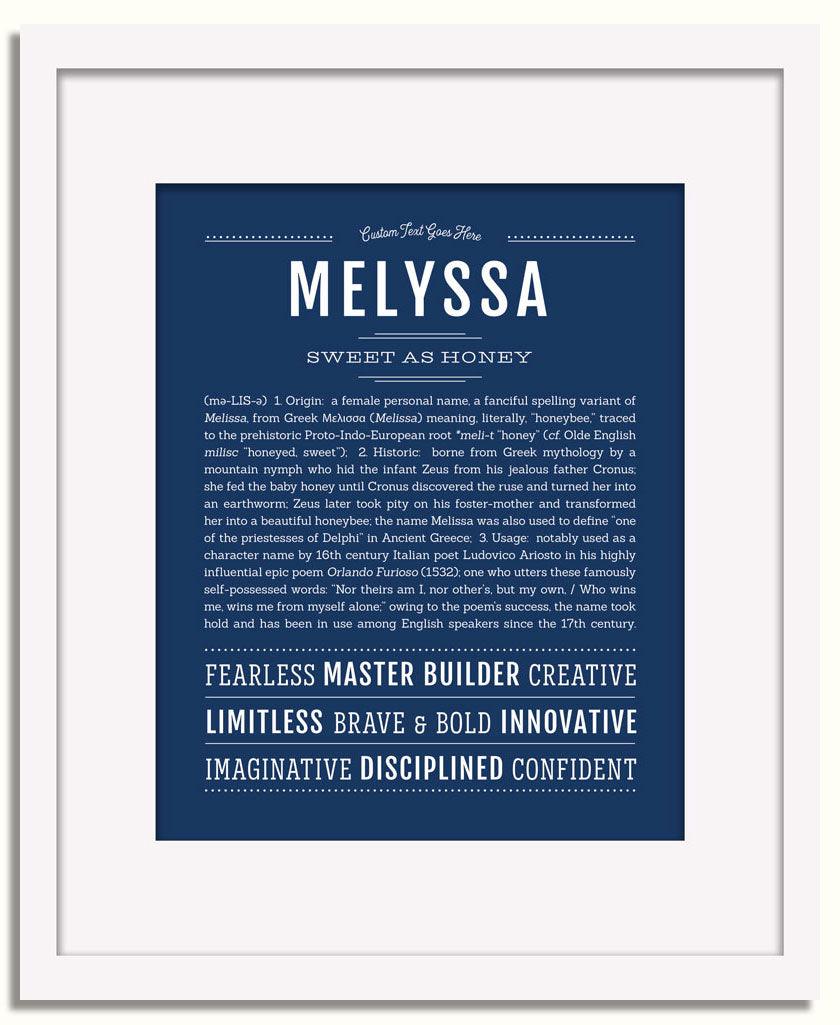 Melyssa Personalized Name Meaning Art Prints – Name Stories