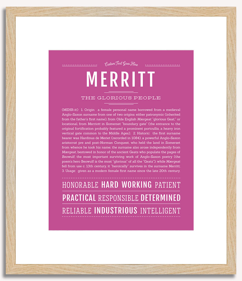 Merritt (female) | Name Art Print