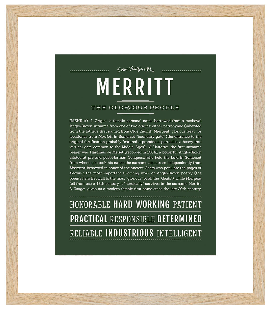 Merritt (male) | Name Art Print