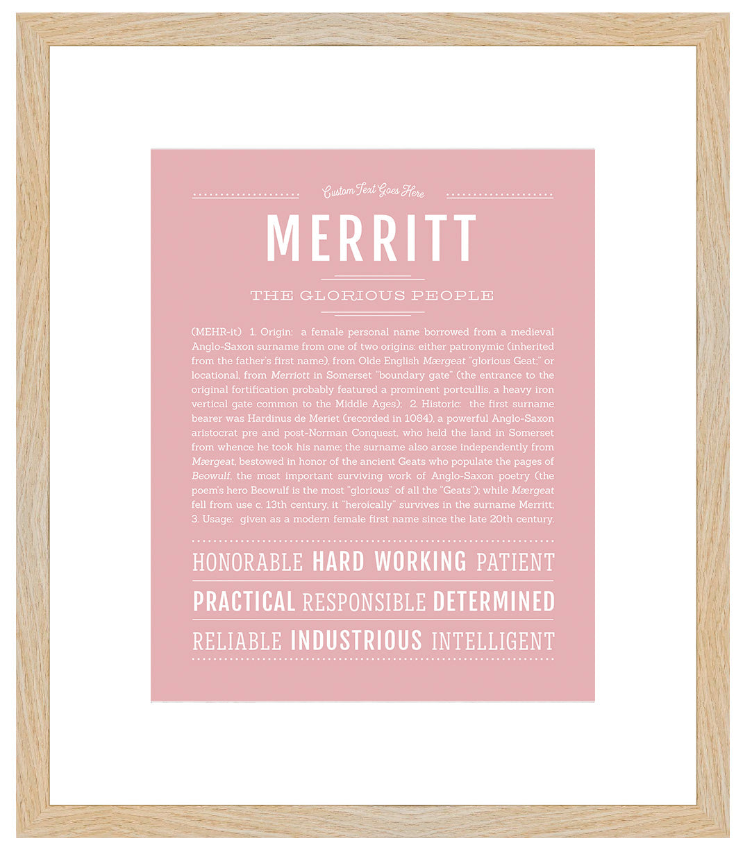 Merritt (female) | Name Art Print