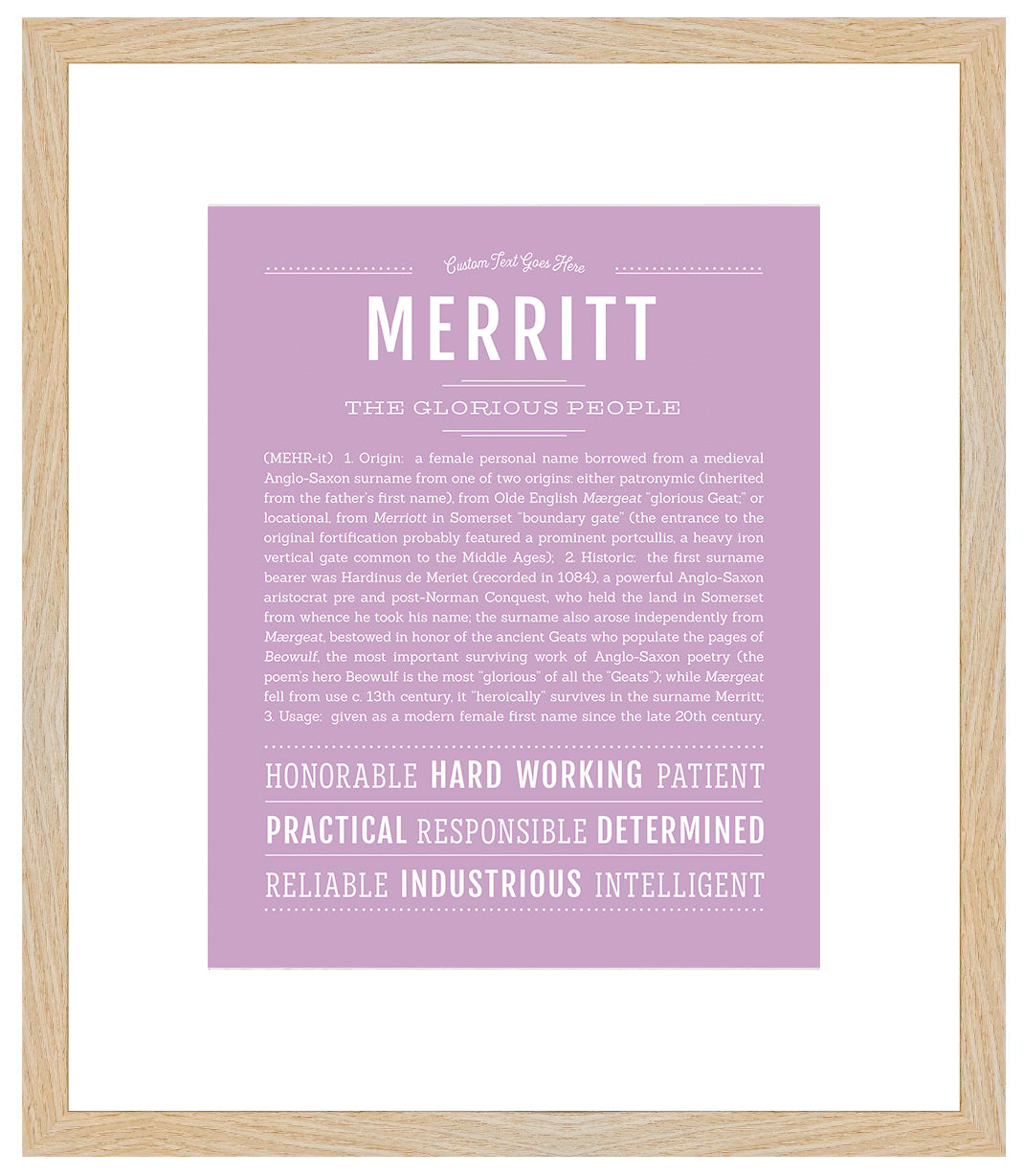 Merritt (female) | Name Art Print