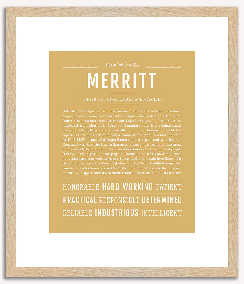 Merritt (male) | Name Art Print