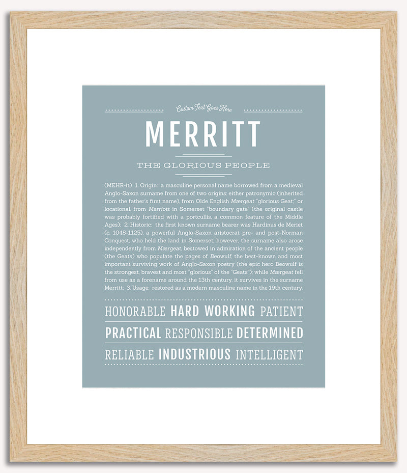 Merritt (male) | Name Art Print