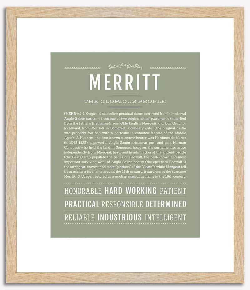 Merritt (male) | Name Art Print