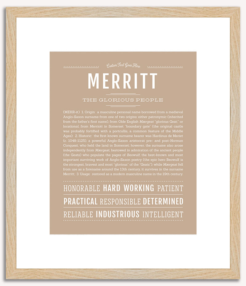 Merritt (male) | Name Art Print