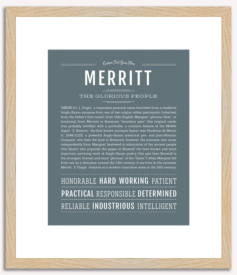 Merritt (male) | Name Art Print