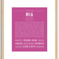 Mia | Name Art Print