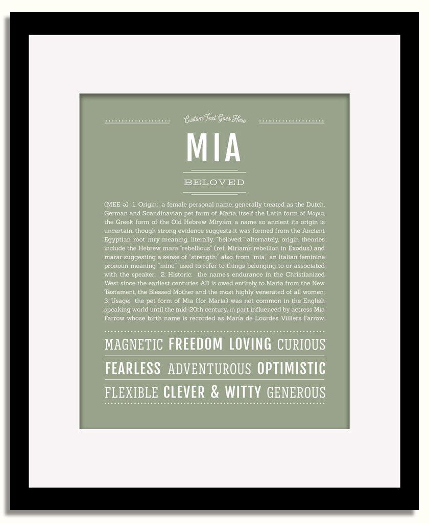 Frame Options | Sage | Black Frame, Matted