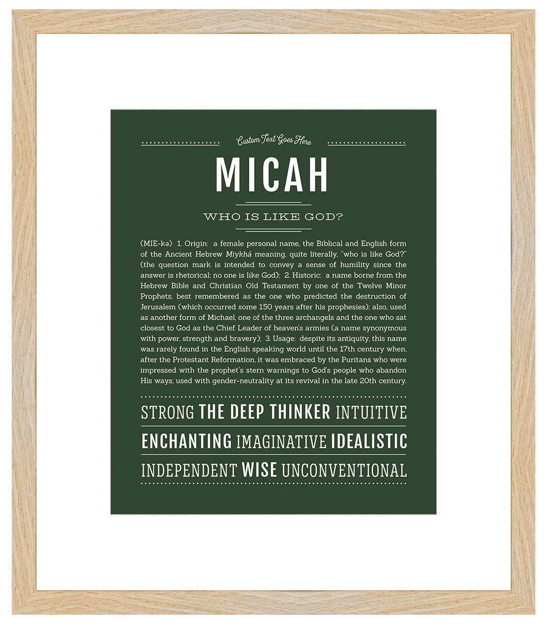 Micah (female) | Name Art Print