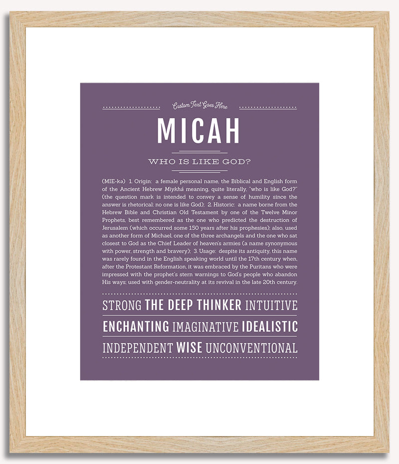 Micah (female) | Name Art Print