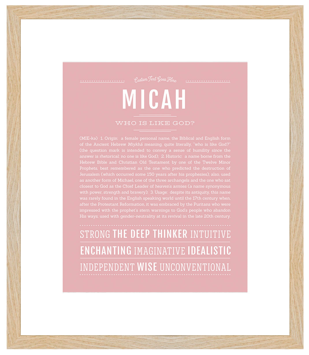 Micah (female) | Name Art Print