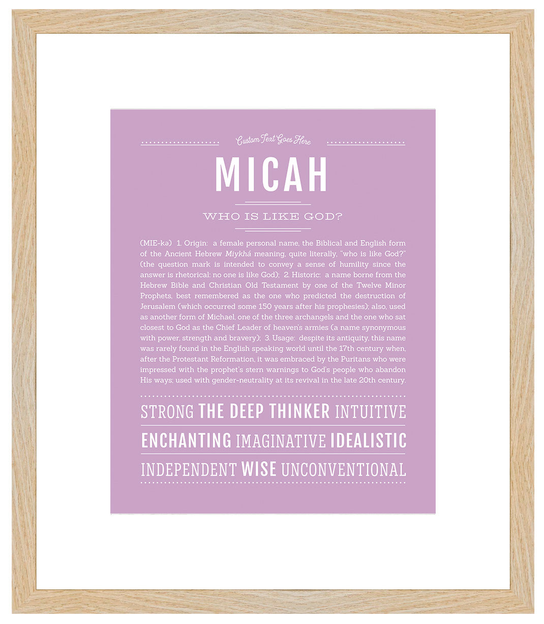 Micah (female) | Name Art Print