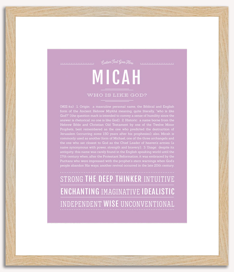 Micah (male) | Name Art Print